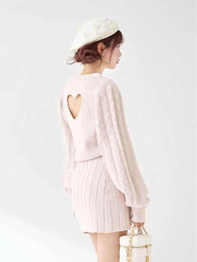 【完売品】ダーリッチ ハートオープンニットミニワンピース