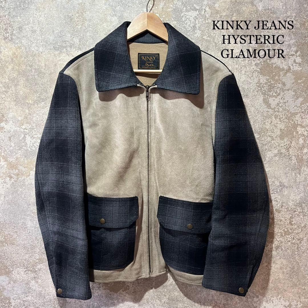 KINKY JEANS HYSTERICGLAMOUR レザー切り替えジャケット