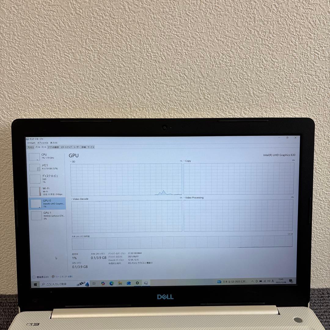 サンジ様DELL G3 3579 i7-8750H メモリ8GB #M6748