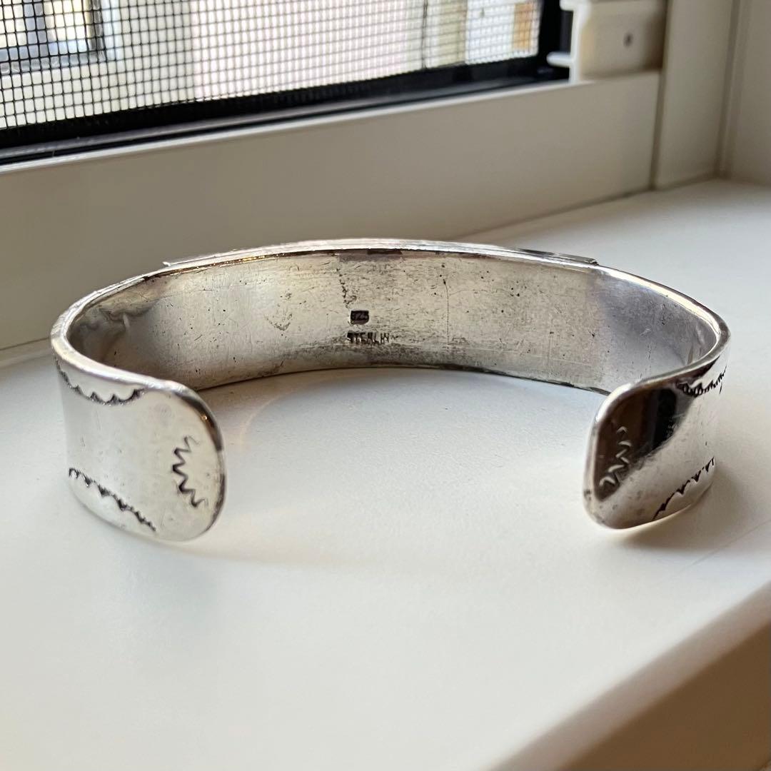 47g ズニ族 スターリングシルバー インレイ マルチストーン ブレスレット