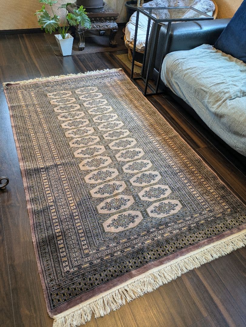 ヴィンテージラグ　トライバルラグ　パキスタン手織絨毯　203.5×119cm