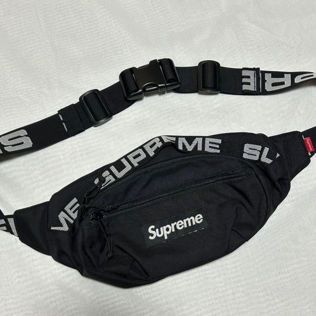 【美品】Supreme ウエストバッグ　ボディバッグ ブラック ブラック 黒