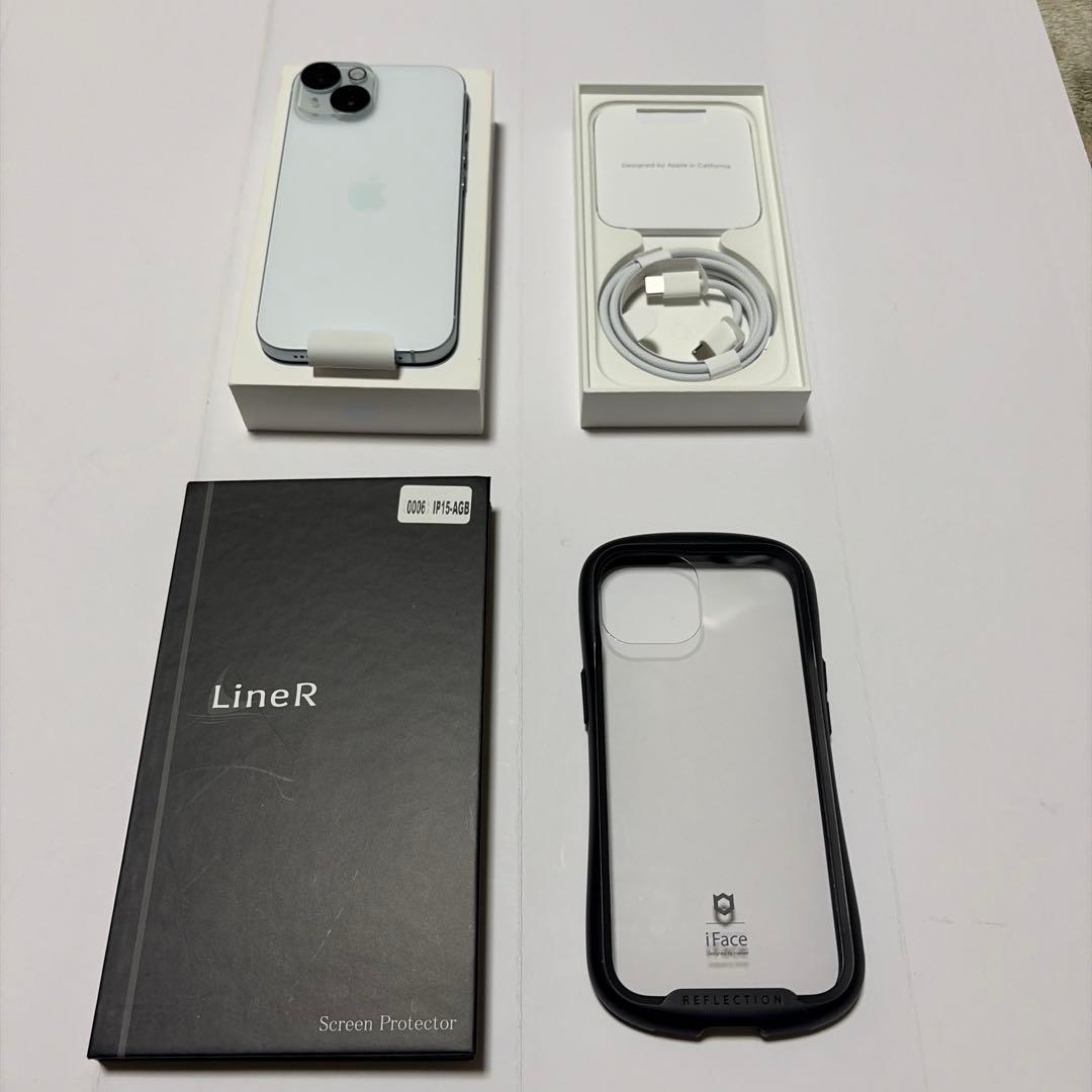 iPhone15 128GB - ホワイト (ガラスフィルム、カメラカバー付き)