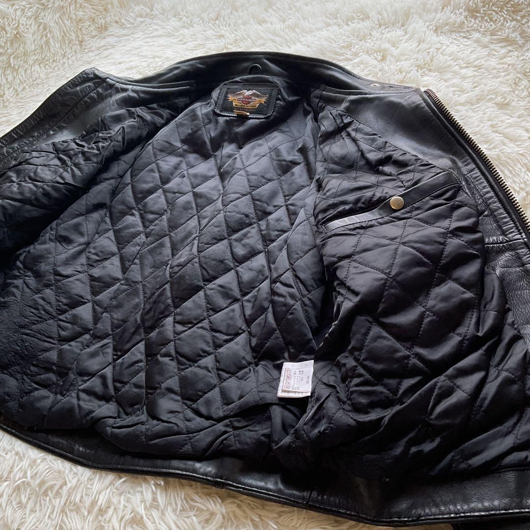 人気✨ハーレーダビッドソン　カウレザージャケット　シングルライダース　XXL 黒