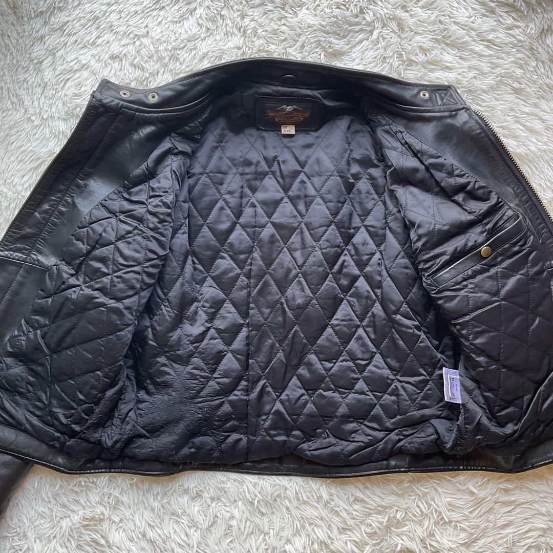 人気✨ハーレーダビッドソン　カウレザージャケット　シングルライダース　XXL 黒