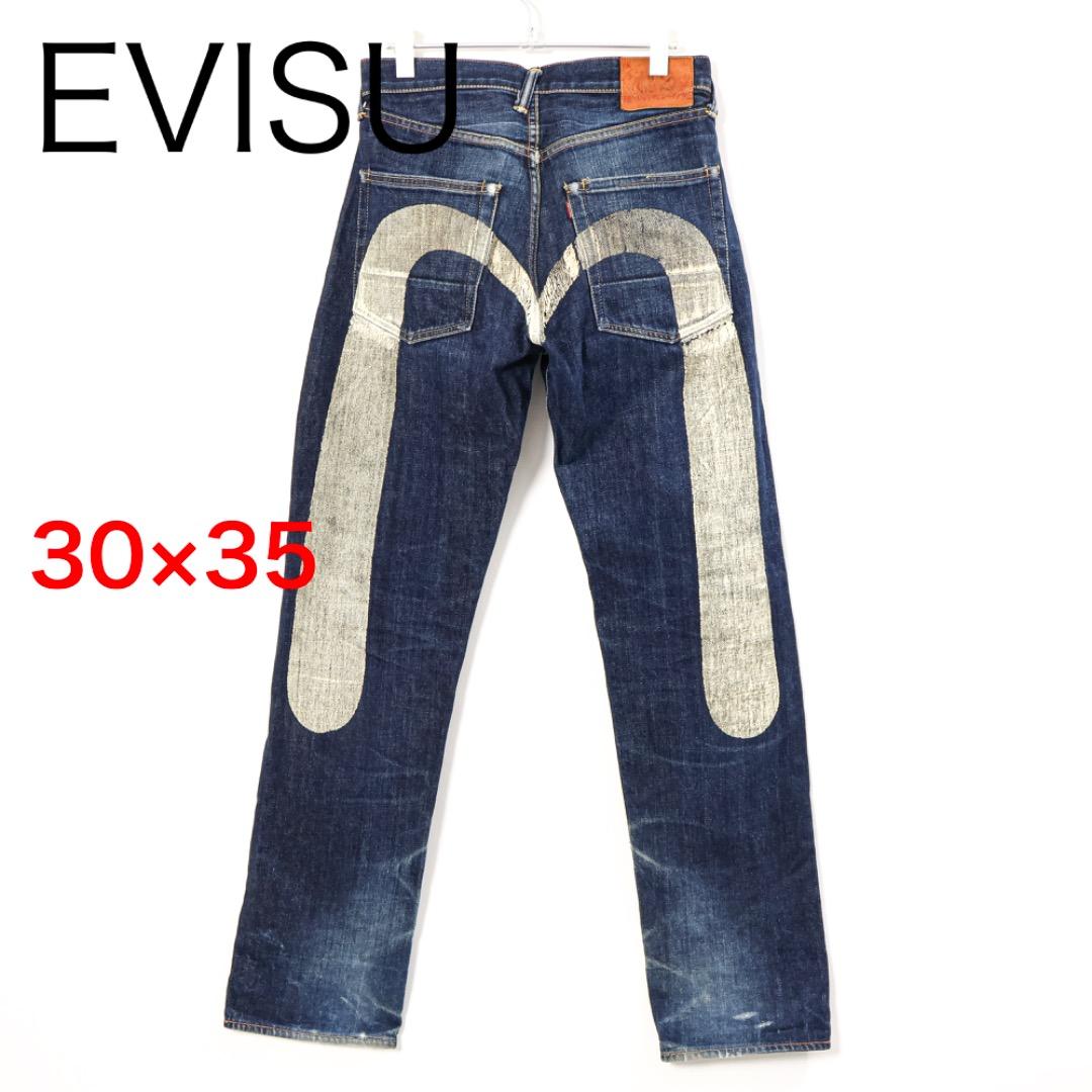H3498-35◾️エヴィス　大黒　ピックカモメ　インディゴ　ジーンズ　Y2K