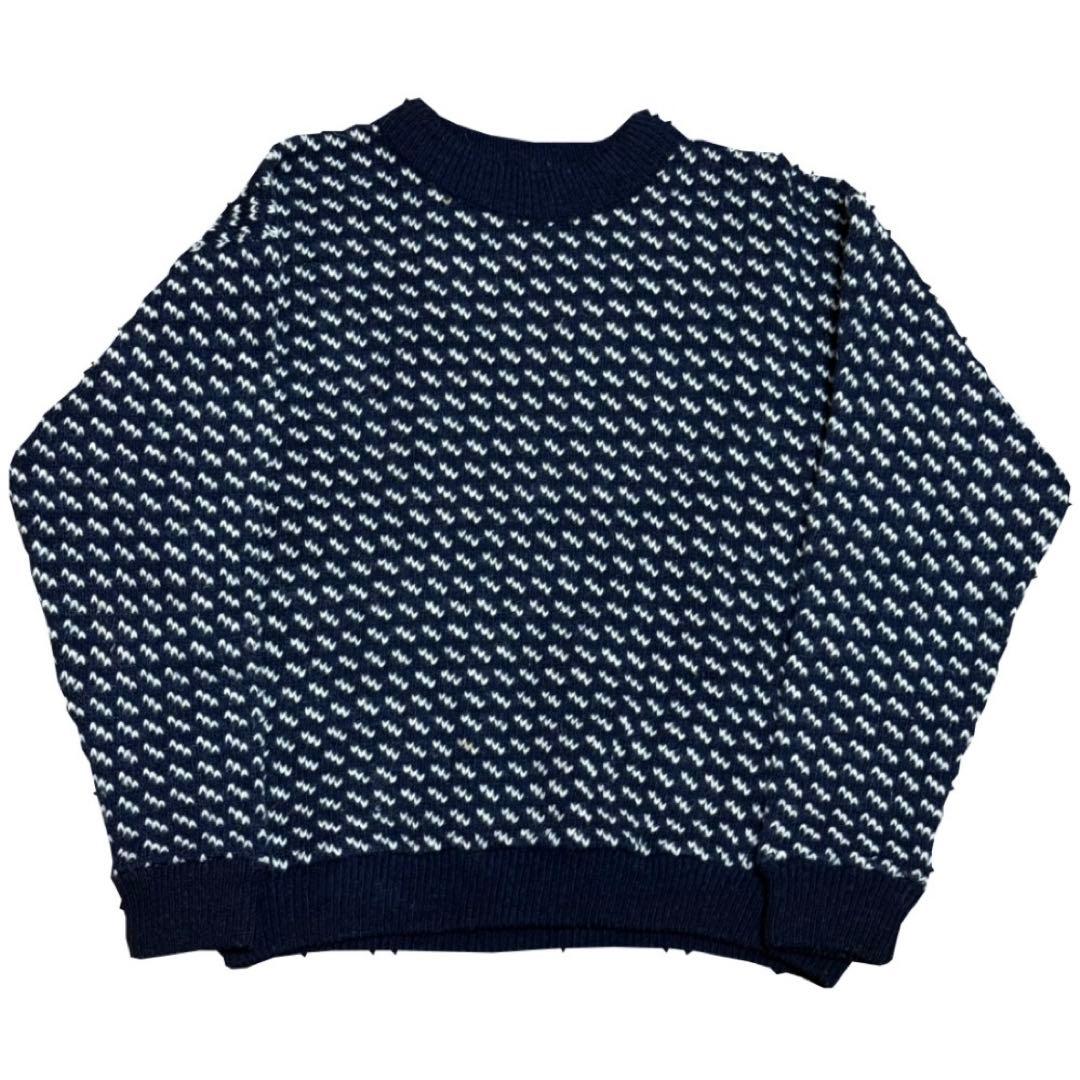 80年代 L.L.Bean バーズアイ セーター ネイビー