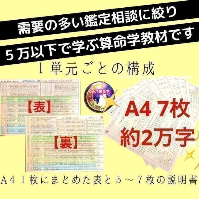【￥11,000引】ゆめ乃算命学　本気のフルハウス　算命学　独学