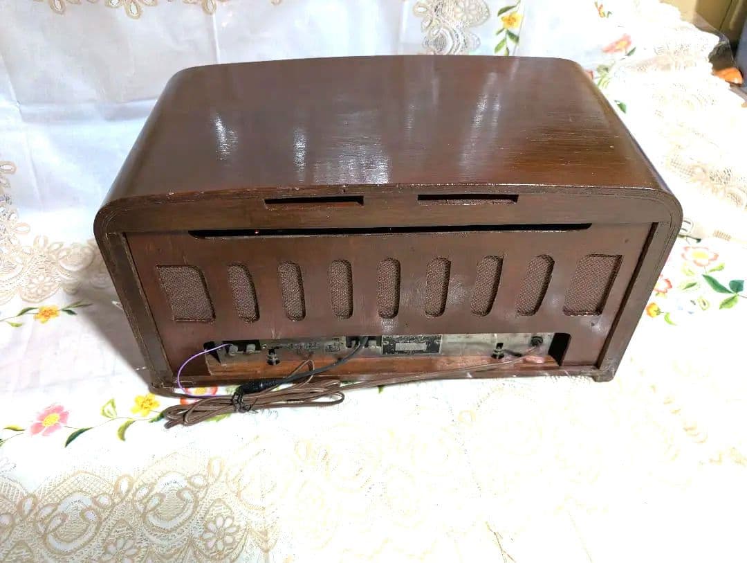 マツダ614A　昭和レトロ真空管ラジオ　bluetooth付　家族団らん