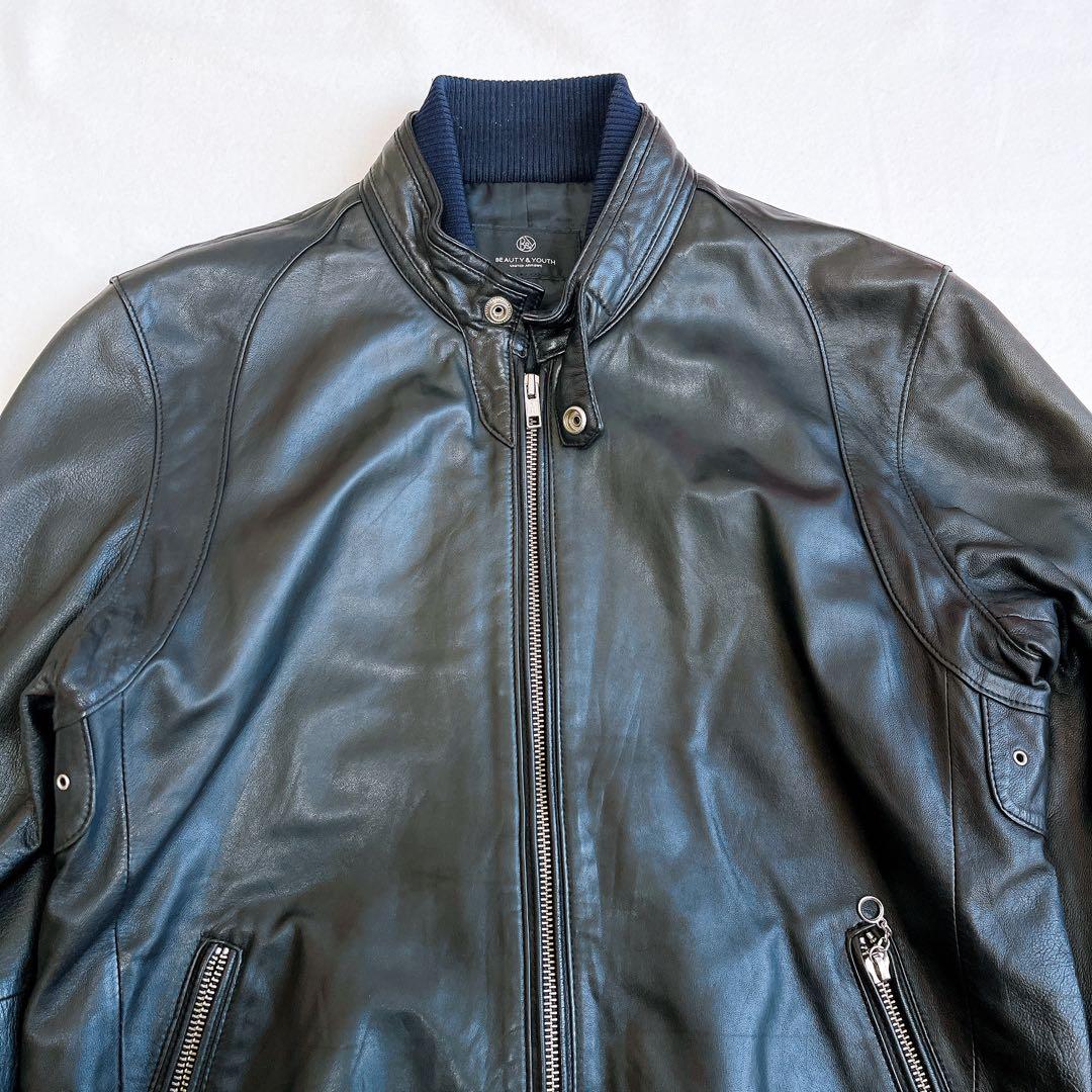 ユナイテッドアローズ シープスキン シングルライダース レザージャケット 羊革