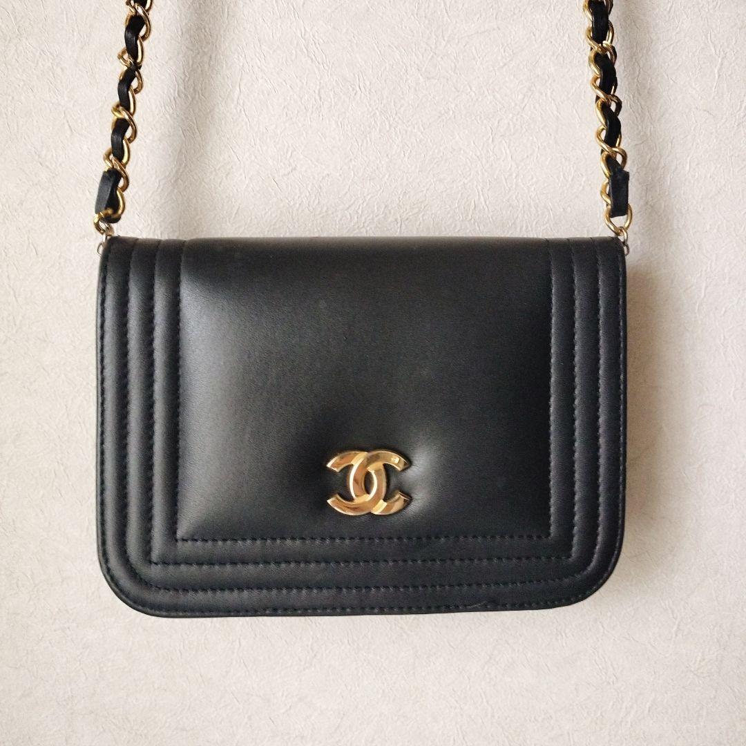 【中古】シャネル CHANEL チェーン107センチ ブーム再来黒 ヴィンテージ