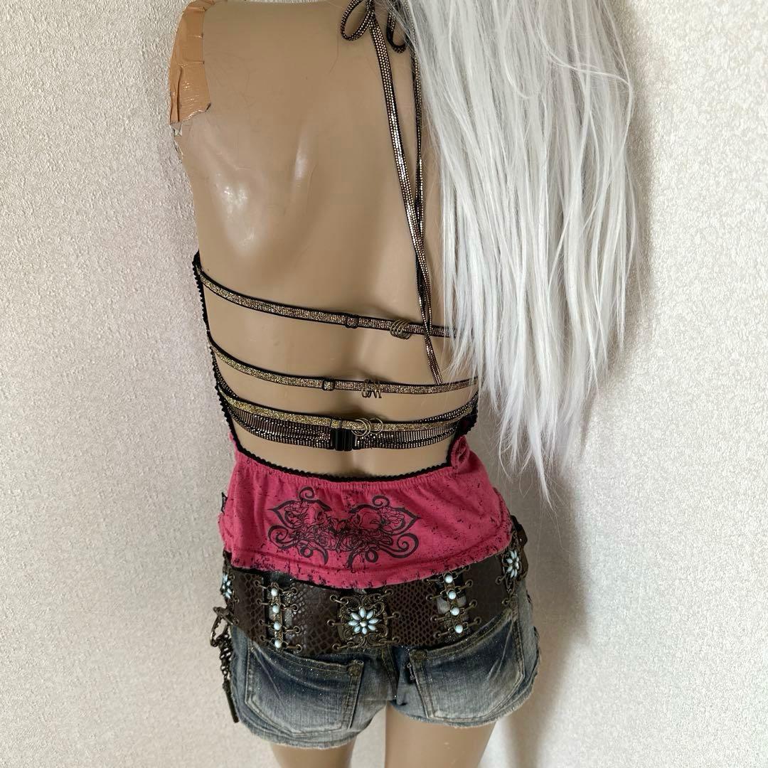 元祖【d.i.a.】背中ガンあき スカルベアトップ 平成当時物