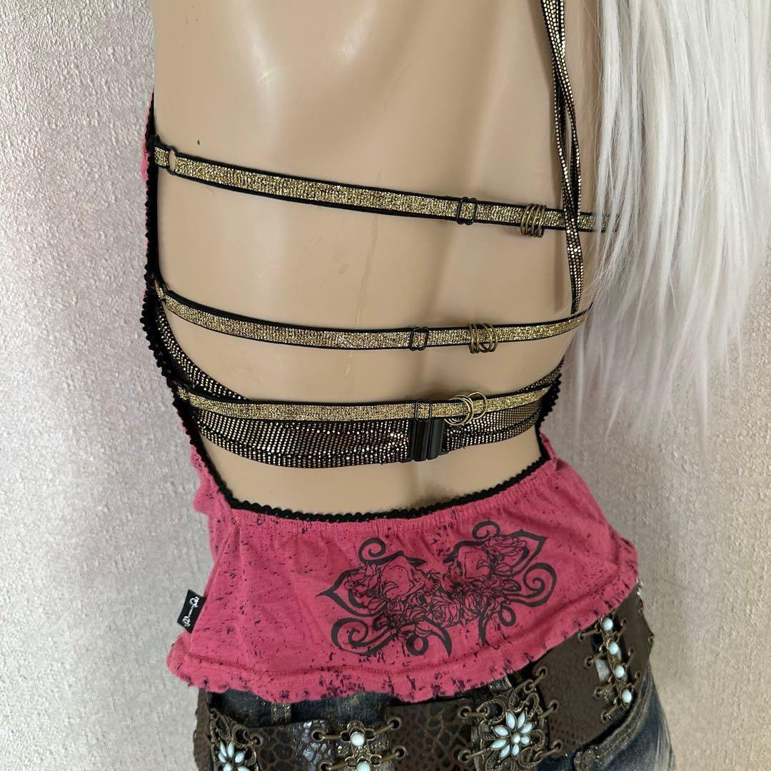 元祖【d.i.a.】背中ガンあき スカルベアトップ 平成当時物