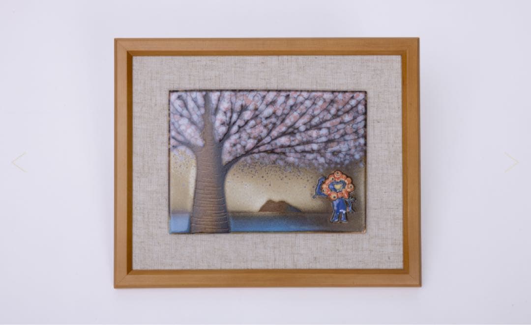 万博　ミャクミャク 布引焼「琵琶湖」　絵画風アート