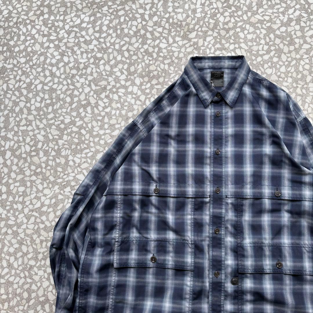 【雰囲気抜群、テック系】ダイワ長袖シャツ古着マルチポケット田中シェン有原みゆ紀