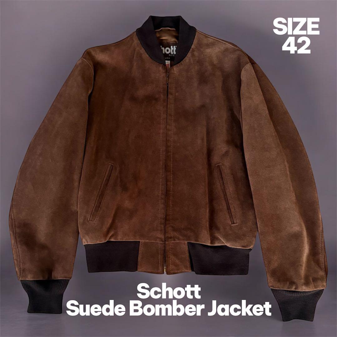 hiro　希少 80s Schott スエード ボンバージャケット 42