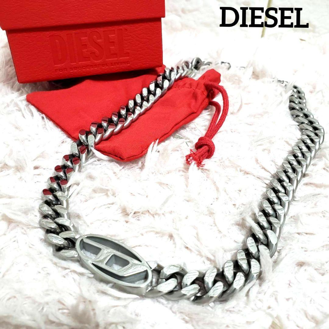 DIESEL ディーゼル ステンレススチールチェーンネックレス 美品