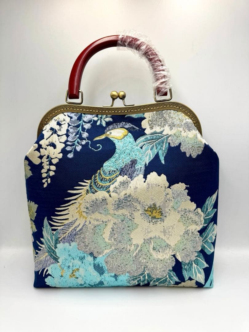 ハンドメイド　大きながま口バッグ　#559