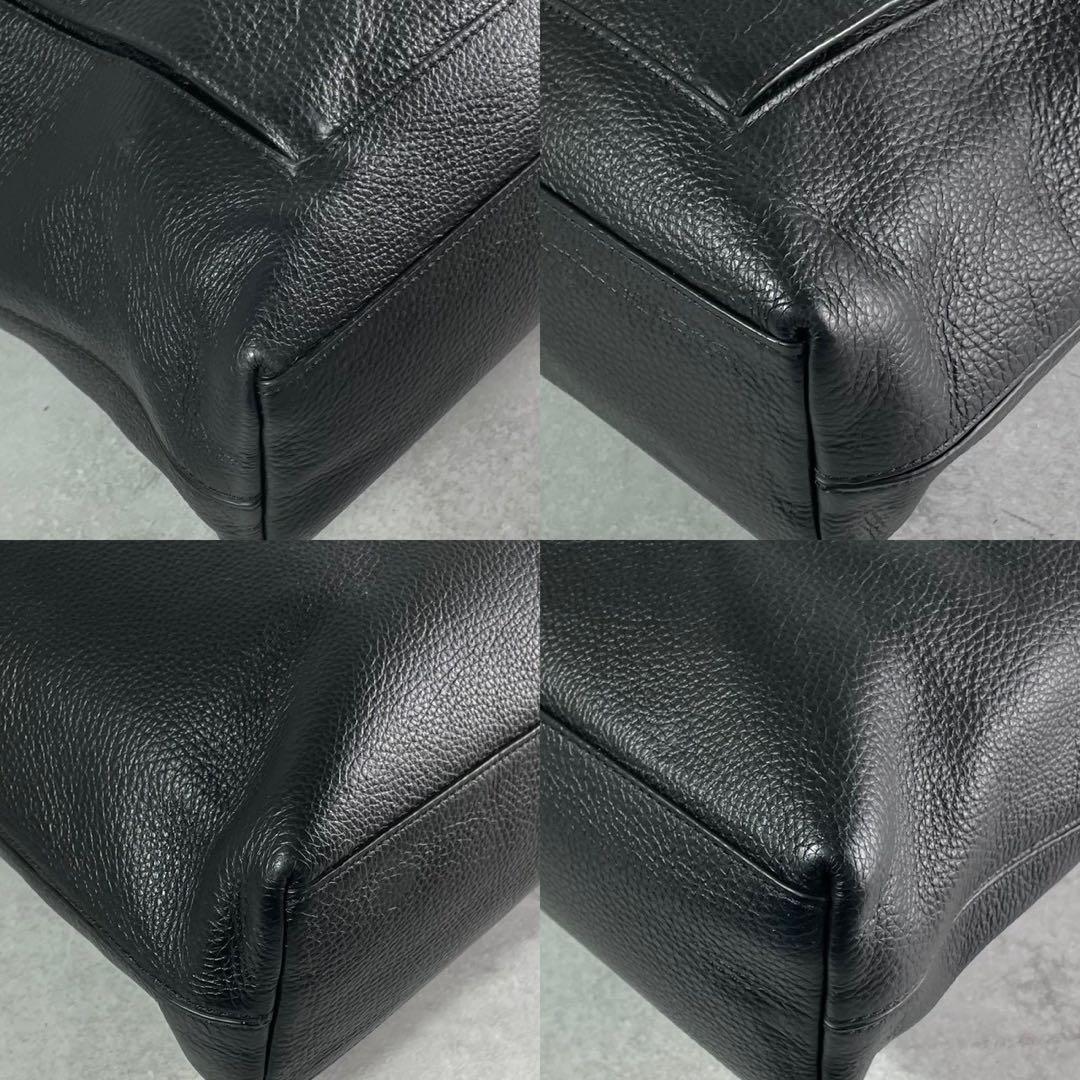 COACH 2WAY ブラック　黒いレザー ビジネスバッグ