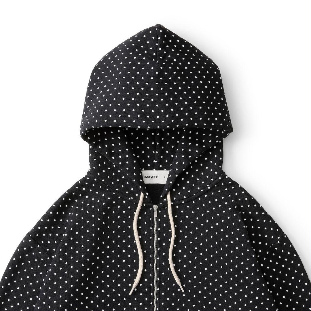 トップス everyone back logo dot zip up hoodie XL