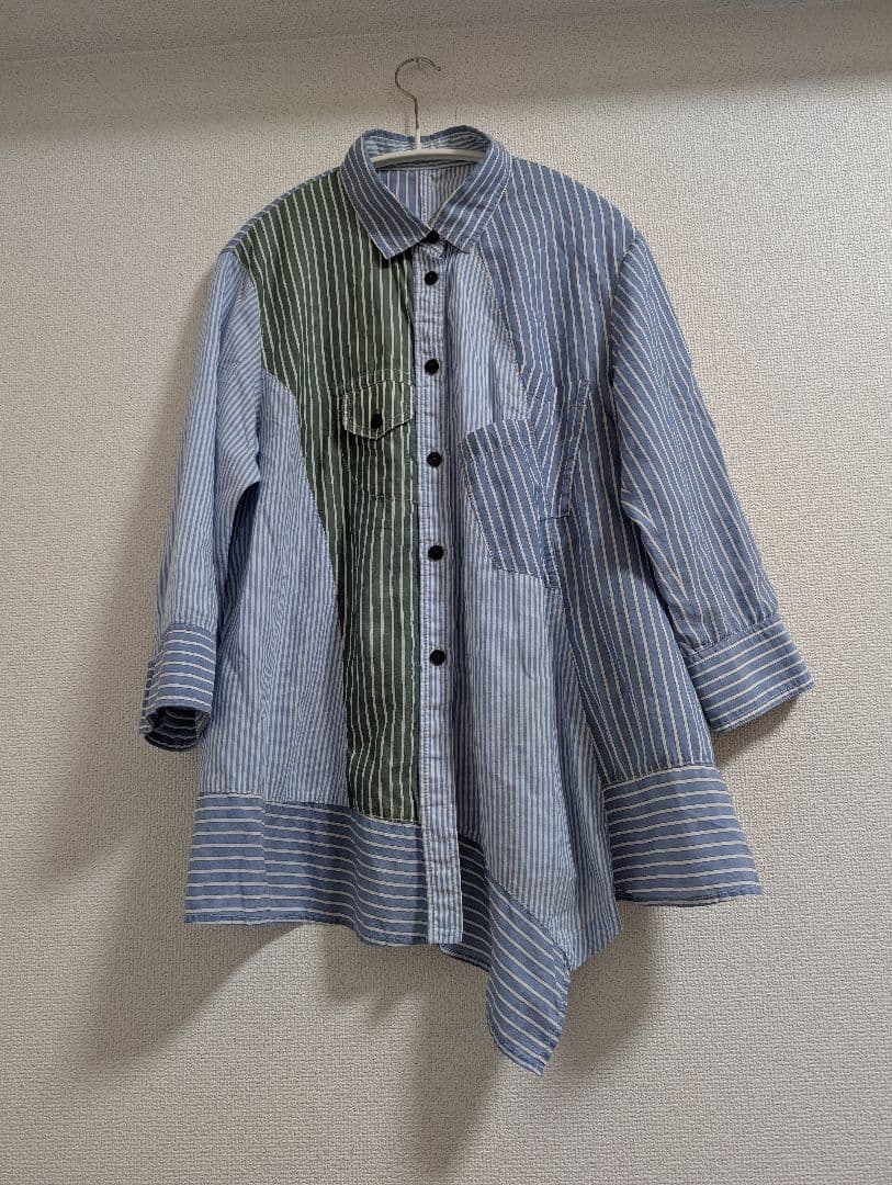 値下げ　⑨センソユニコ　Cube　ブラウス　ブルーグリーン