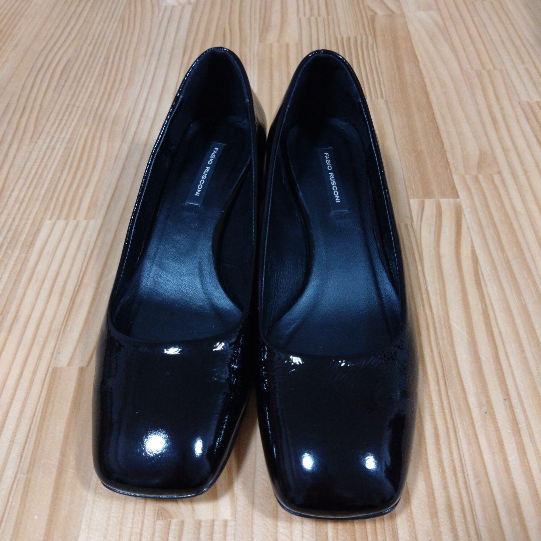 ポポポ☆極美品　ファビオルスコーニ　黒　エナメル　パンプス 38