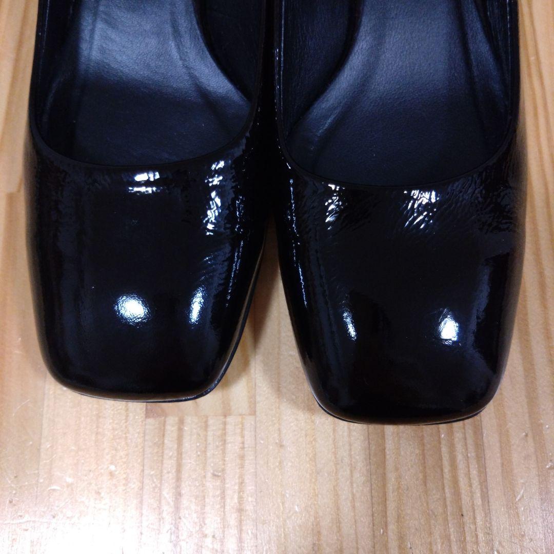 ポポポ☆極美品　ファビオルスコーニ　黒　エナメル　パンプス 38