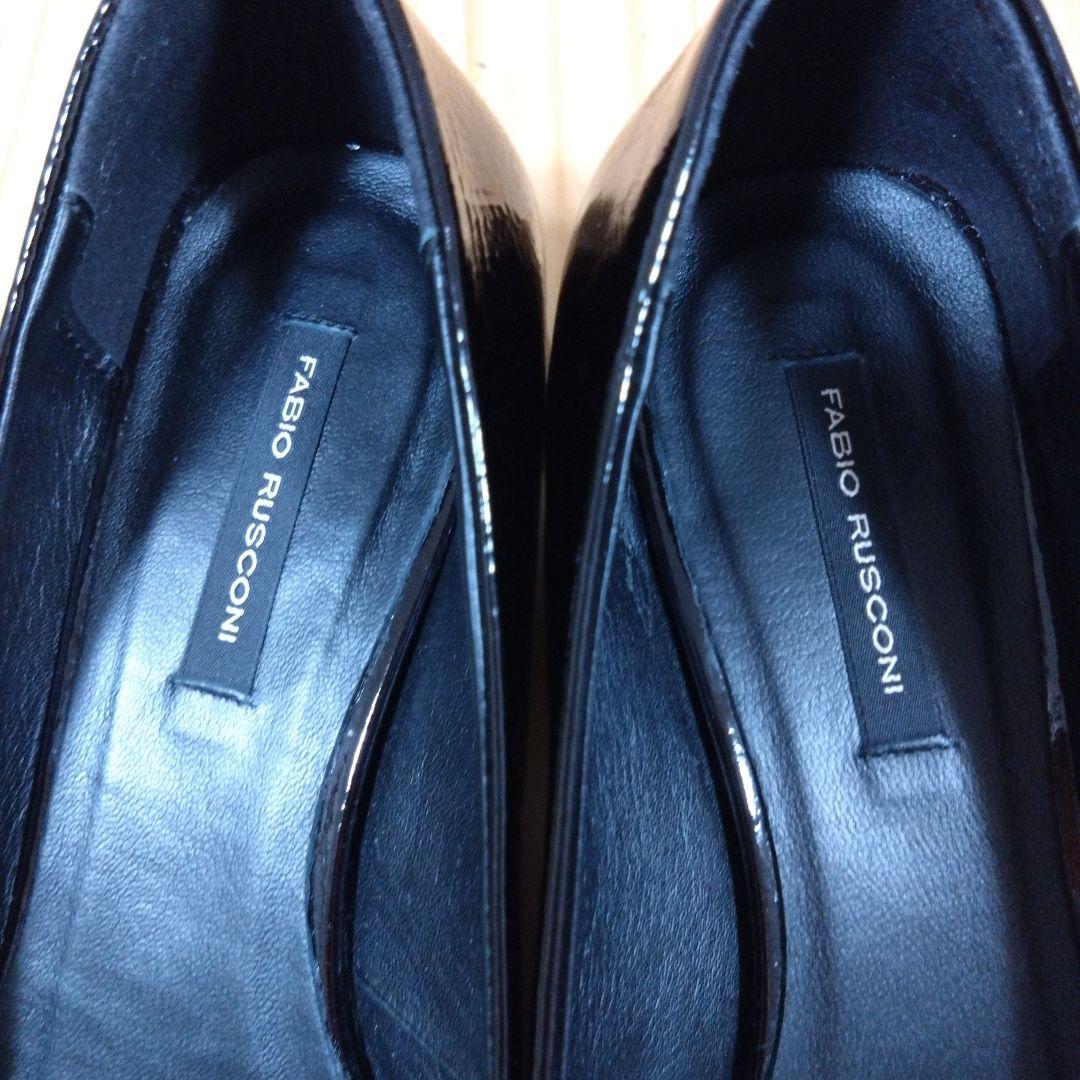 ポポポ☆極美品　ファビオルスコーニ　黒　エナメル　パンプス 38