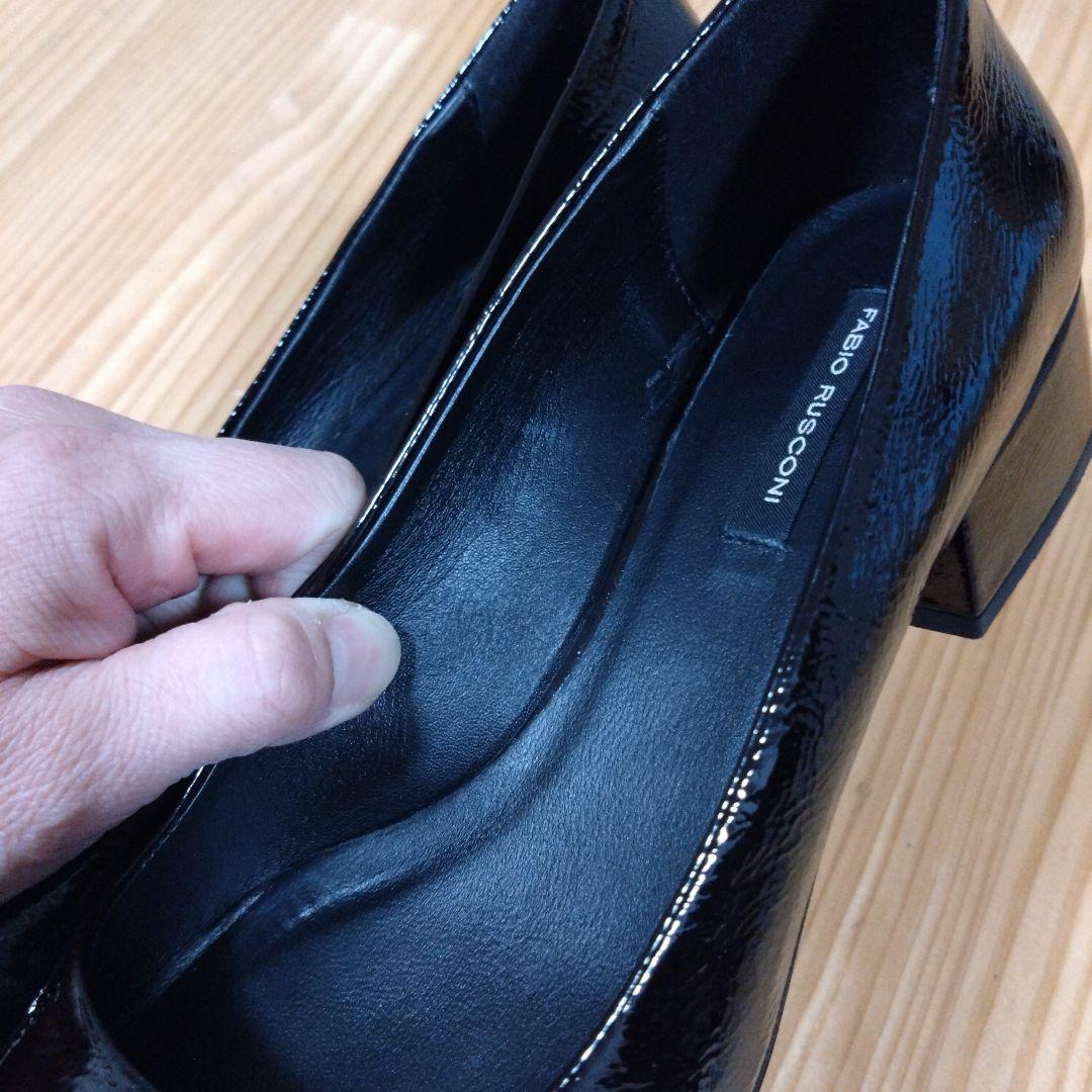 ポポポ☆極美品　ファビオルスコーニ　黒　エナメル　パンプス 38