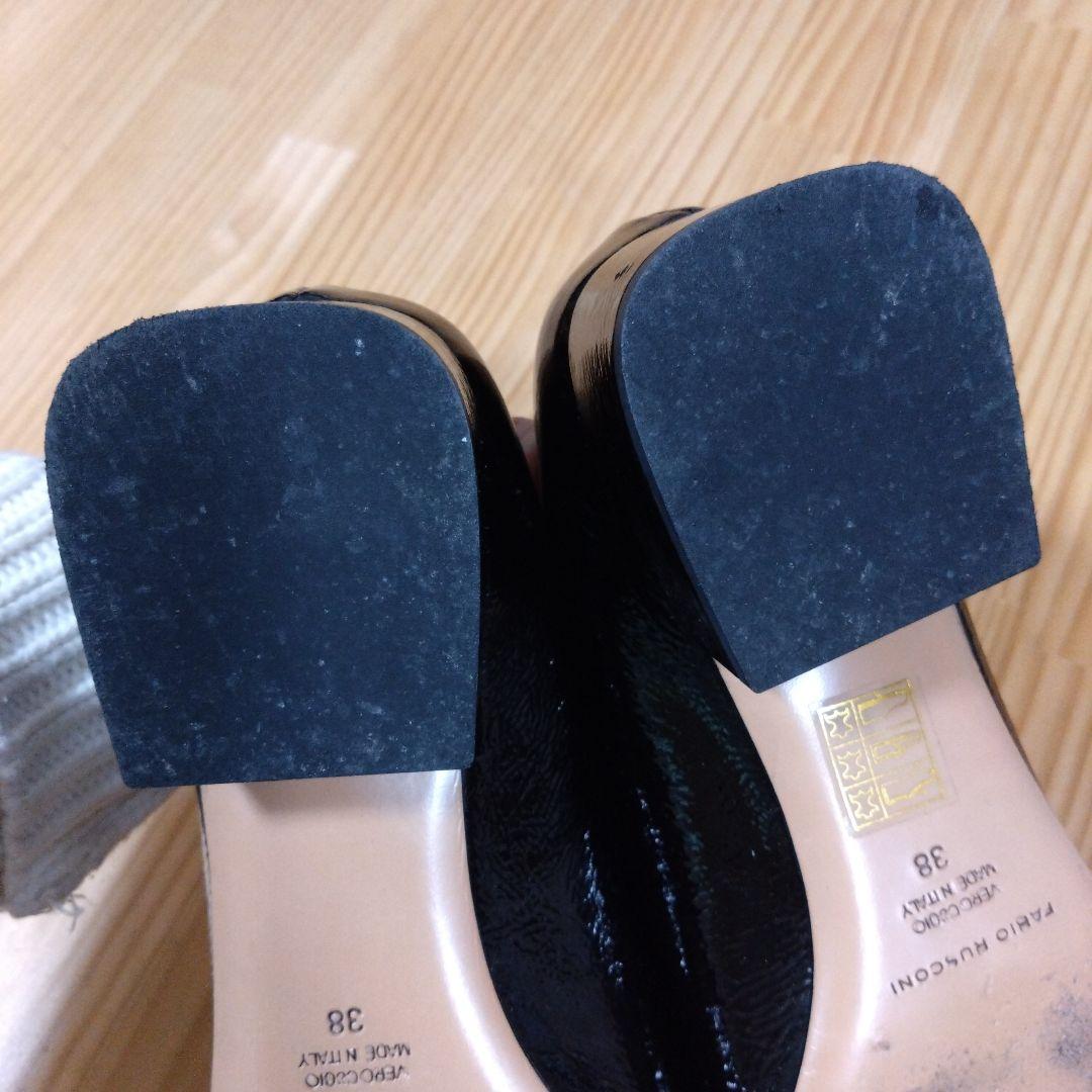 ポポポ☆極美品　ファビオルスコーニ　黒　エナメル　パンプス 38