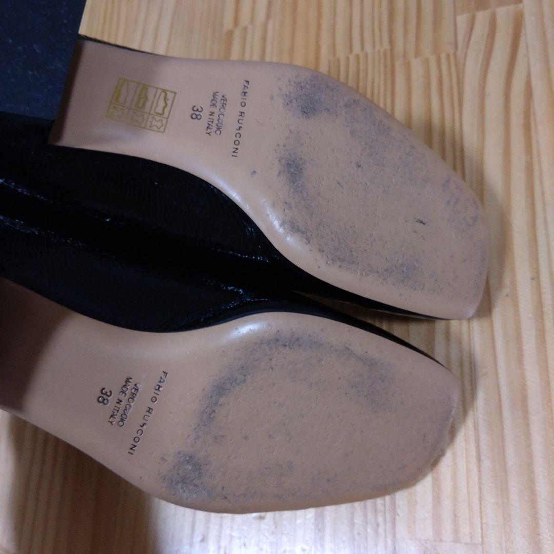 ポポポ☆極美品　ファビオルスコーニ　黒　エナメル　パンプス 38