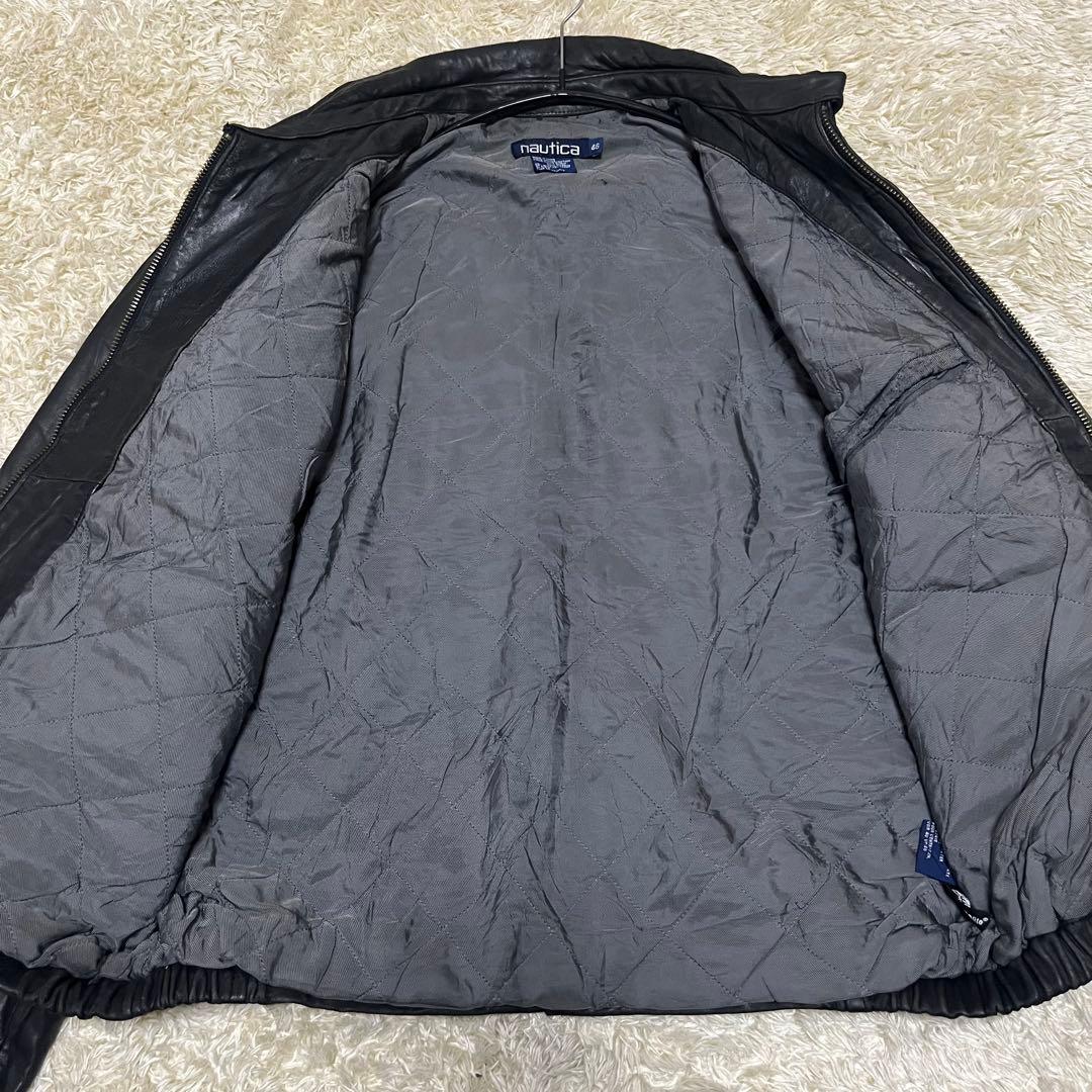 Nautica 名作 レザージャケット 90s　46　大きいサイズ　ノーティカ