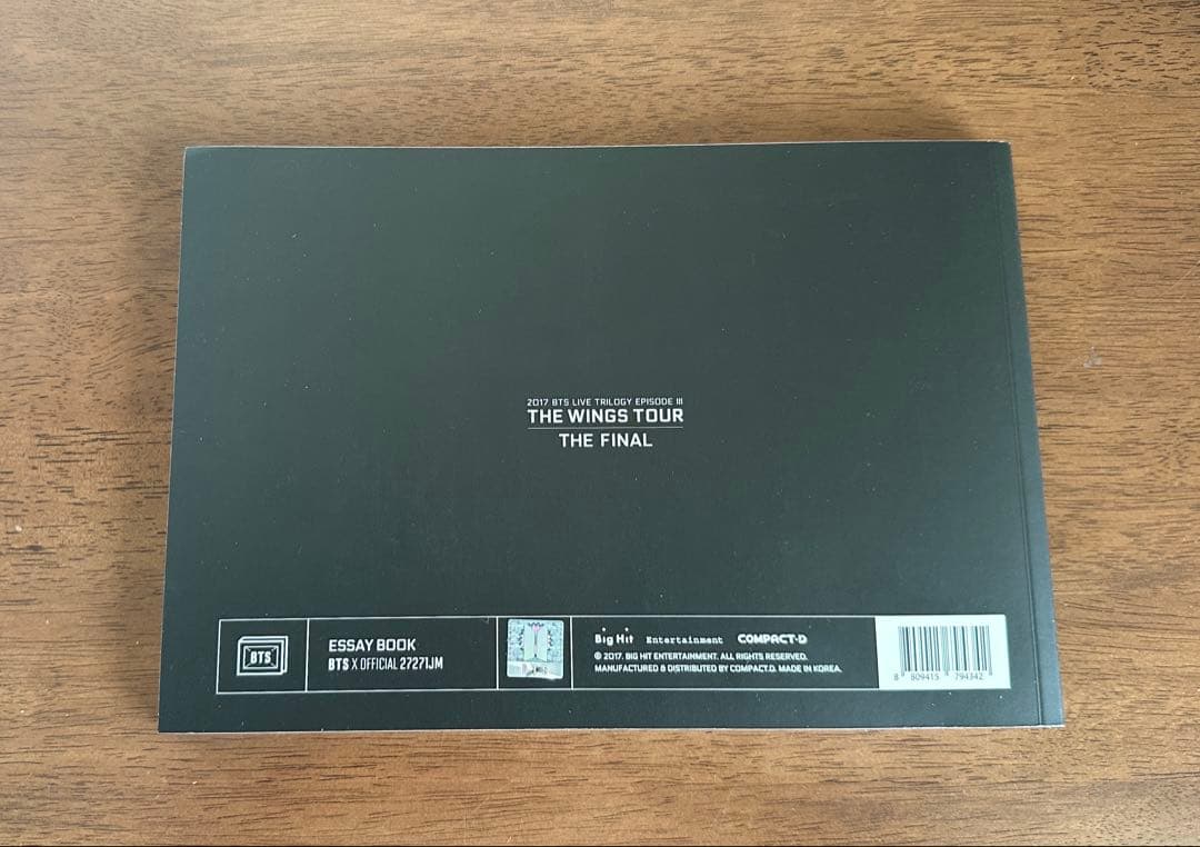 BTS 公式　wings tour final エッセイブック ジミン