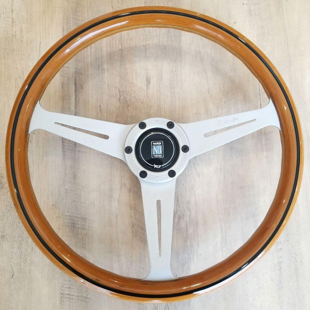 NARDI☆ナルディクラシックVITEウッドステアリング/シルバースポーク37Φ