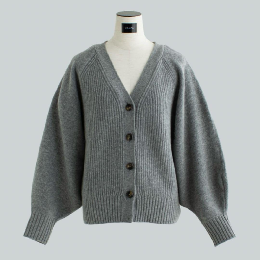YONFA ウールVネックカーディガン (gray)
