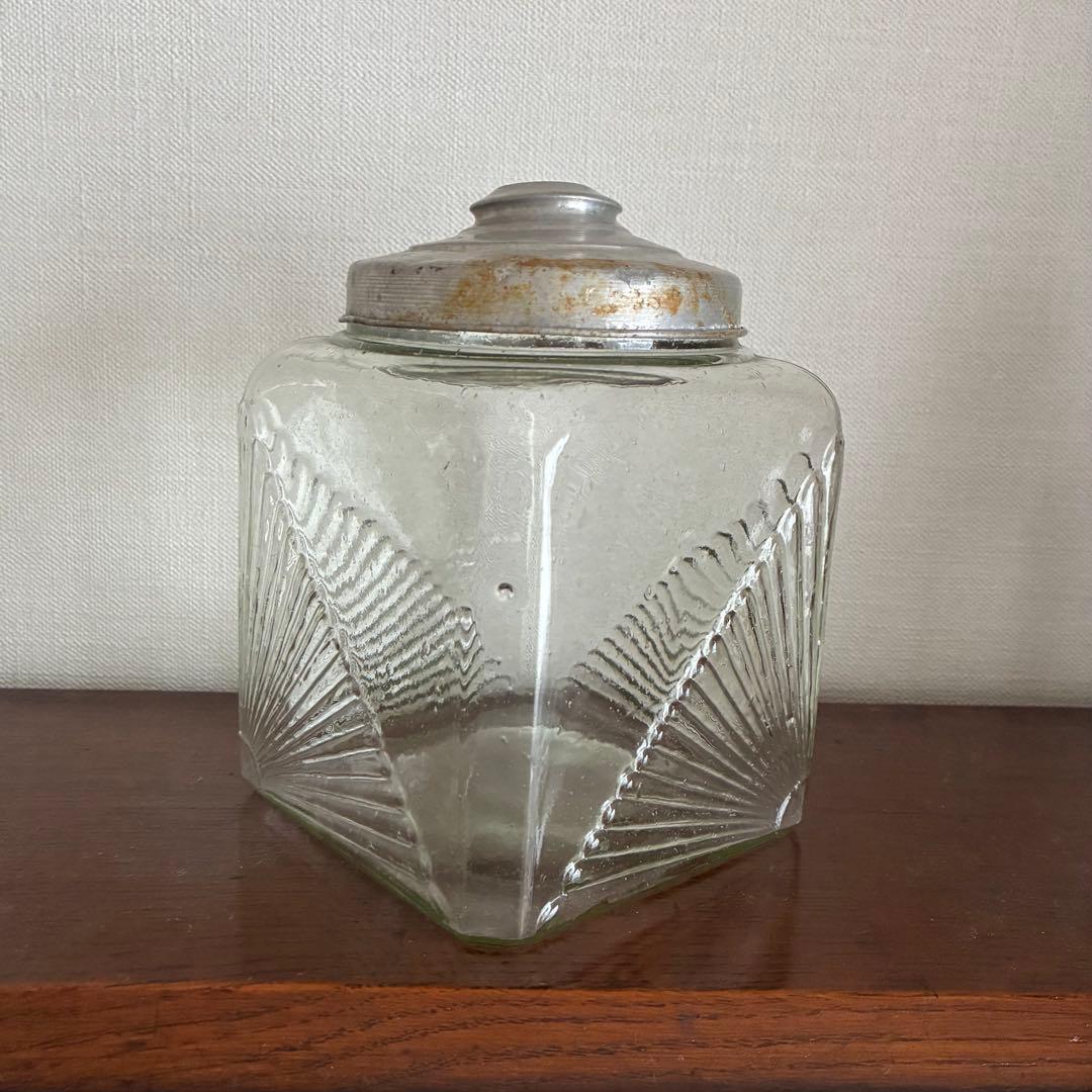 大正〜昭和初期　アールデコのあめや瓶　菓子瓶