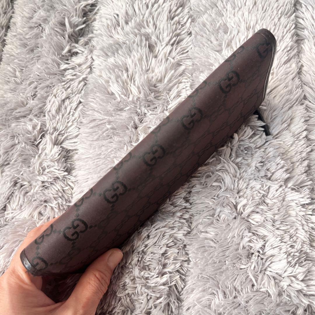 良品✨GUCCI GGナイロン　ブラウン　L字ファスナー　長財布　メンズ