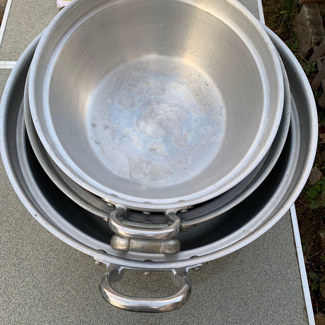 両手打ち出し鍋 3サイズ　3点セット飲食店　業務用　キッチン　鍋　大きい