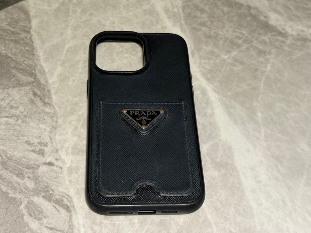 PRADA サフィアーノ14promax iPhoneケース　黒