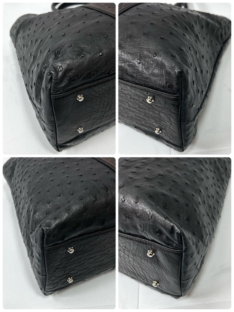 JRA 大容量 オーストリッチ トートバッグ 横幅46cm ブラック