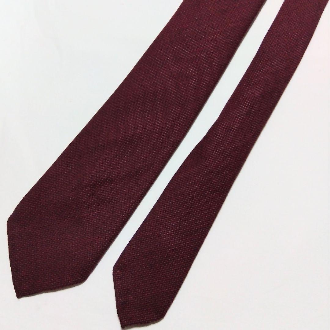 TIEYOURTIE セッテピエゲ ネクタイ ソリッドタイ ワインレッド ウール