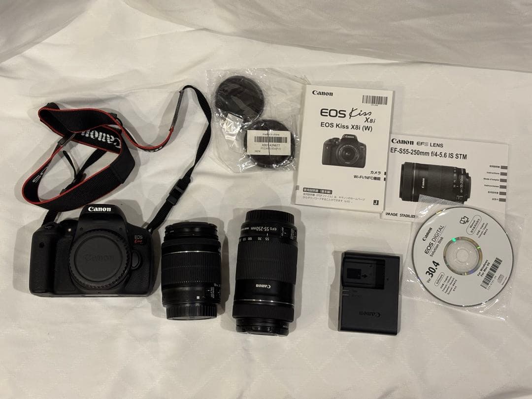 Canon EOS Kiss X8i 18-55 55-250 セット【中古】