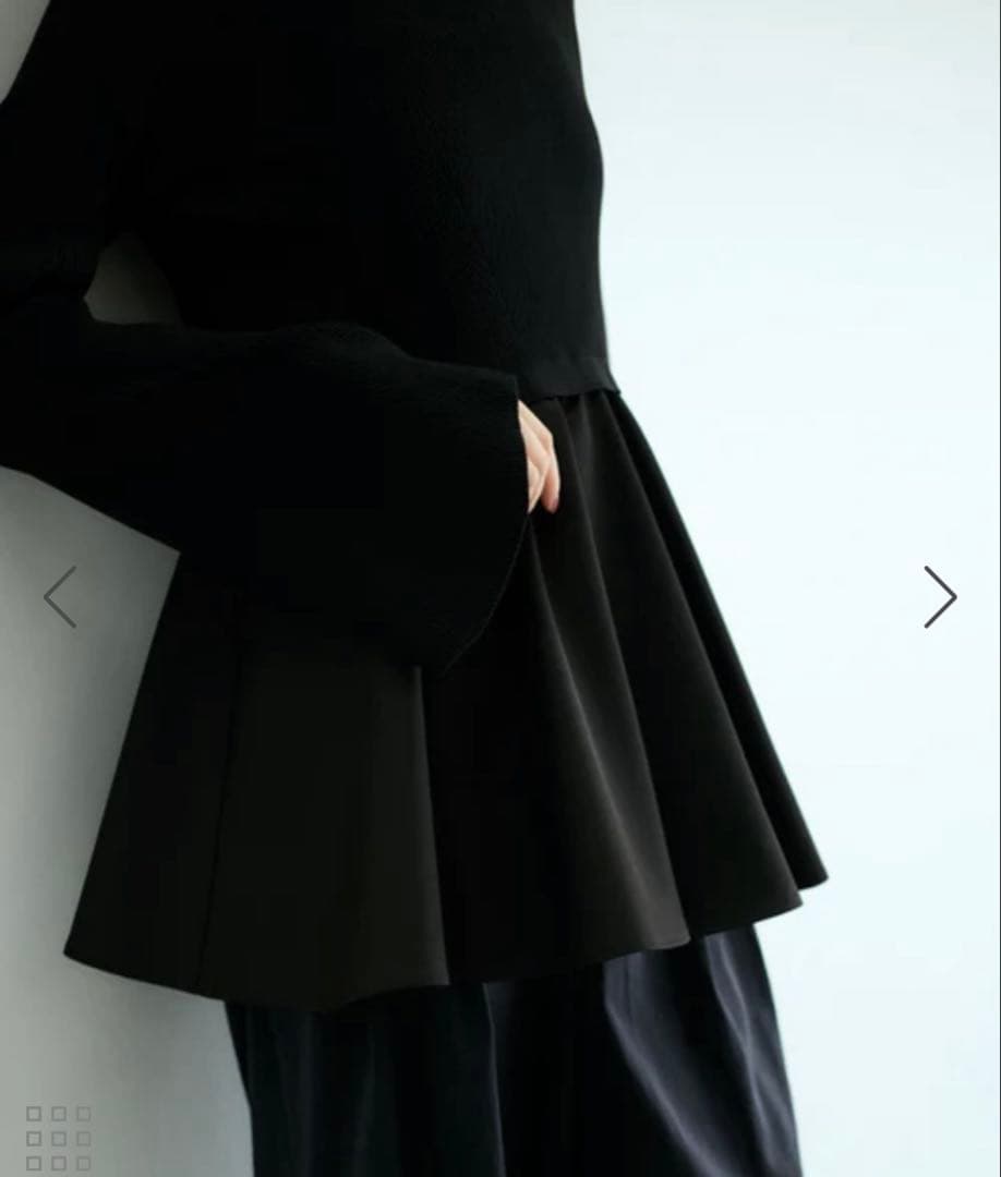 ADAM ET ROPÉ FEMME ペプラムコンビニットプルオーバー ブラック