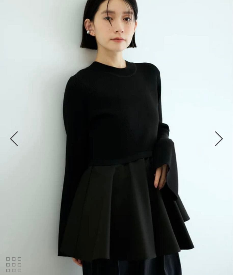 ADAM ET ROPÉ FEMME ペプラムコンビニットプルオーバー ブラック