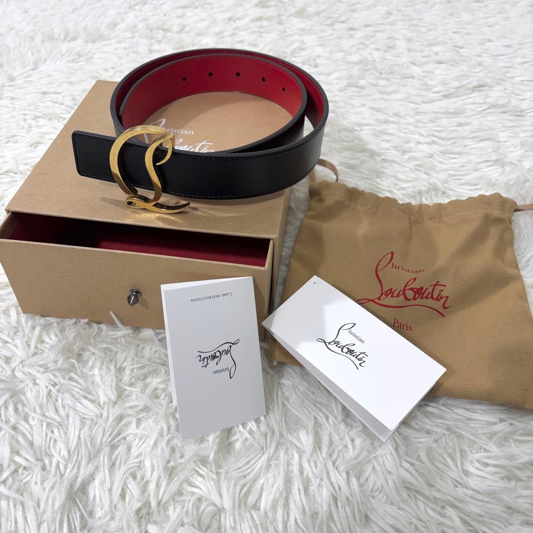 Christian Louboutin ベルト ゴールドバックル サイズ80