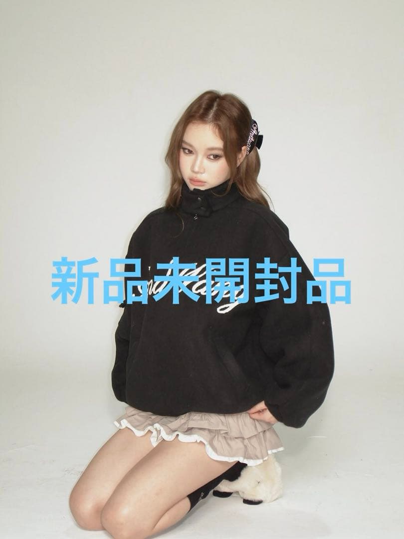 トップス andwang Fluffy fleece set black