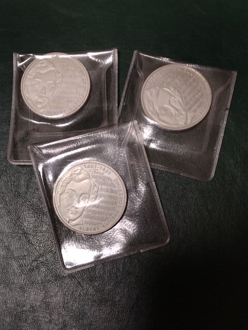 アルベルト·グスタフ·ロルツィング生誕200周年記念10マルク銀貨　SV925