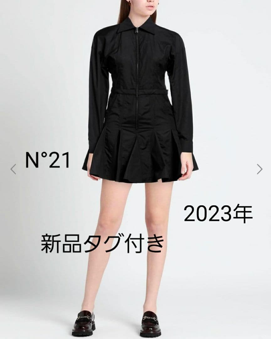 ヌメロヴェントゥーノ　ジッパー　ワンピース　ドレス　ミニワンピース　黒