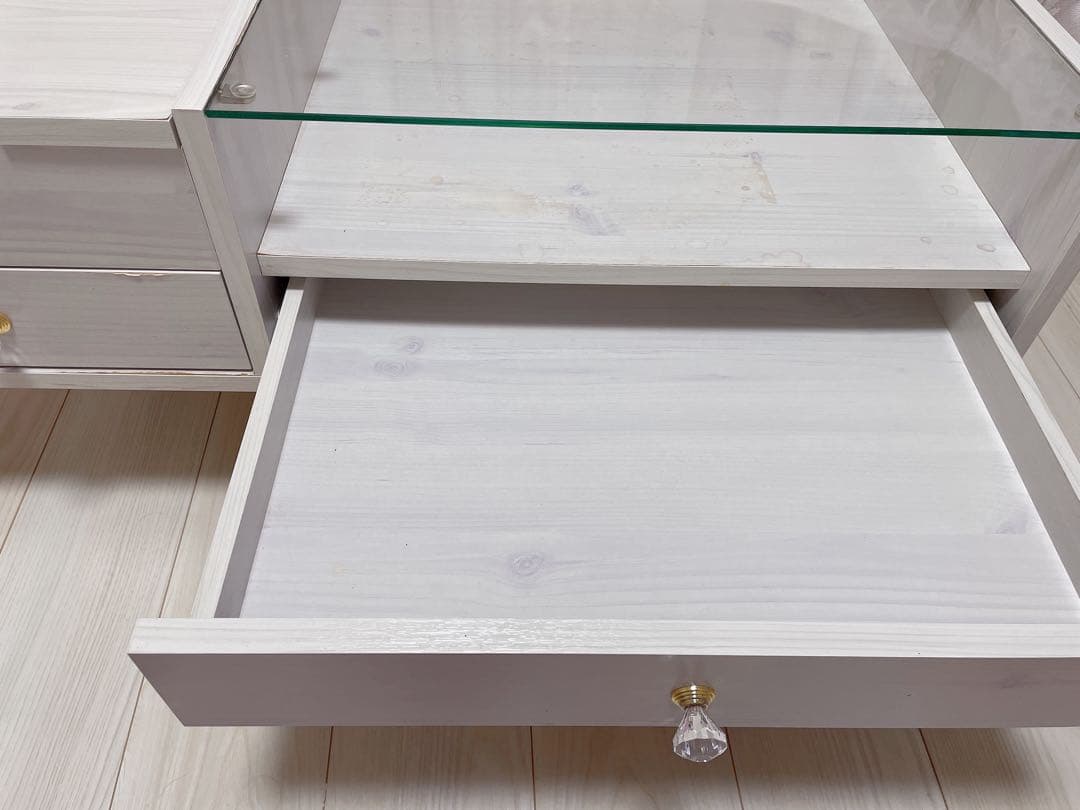 【完成品】幅90 ドレッサーテーブル　ホワイト　DIY向き