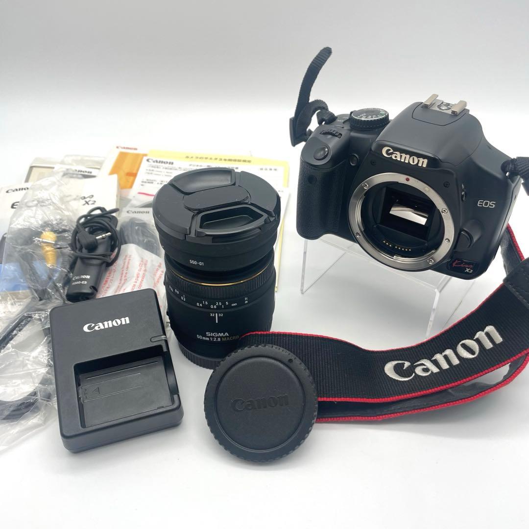 ◯Canon EOS Kiss X2 デジタル一眼レフカメラ SIGUMA 50